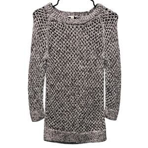 Gap Sweater Open Knit 3/4 Sleeve Sweater Cream Brown Womens Size Small